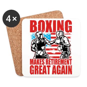 La boxe rend la retraite à nouveau belle - Dessous de verre (lot de 4) - blanc - Devant