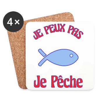 I CAN'T. FISHING - Coasters (set of 4) - white - Front