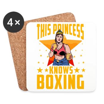 Cette princesse connaît la boxe - Dessous de verre (lot de 4) - blanc - Devant