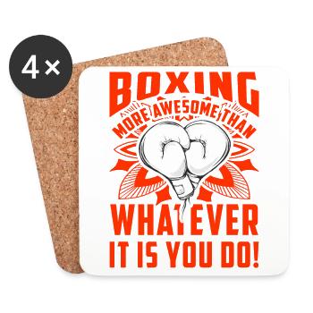 La boxe est plus géniale que tout ce que vous faites - Dessous de verre (lot de 4) - blanc - Devant