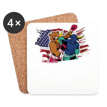 Boxen USA - Untersetzer (4er-Set) - Weiß - Vorne