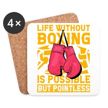 Life without Boxing is possible but pointless - Coasters (set of 4) - white - Front