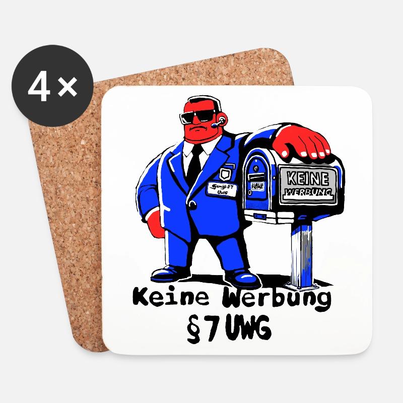 Keine Werbung Bodyguard - Untersetzer (4er-Set) - Weiß