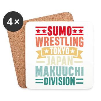 Sumo Wresling Tokio Japan Makuuchi Division - Untersetzer (4er-Set) - Weiß - Vorne