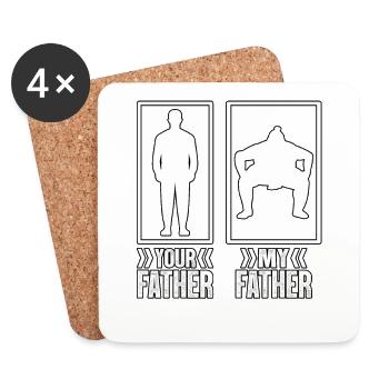 Your Father My Father Sumo - Coasters (set of 4) - white - Front