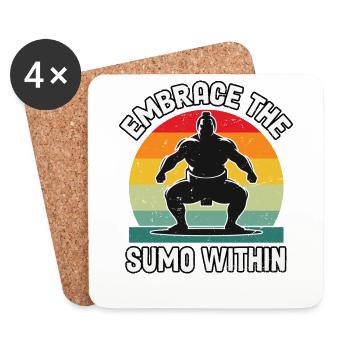 Embrace the Sumo within - Coasters (set of 4) - white - Front