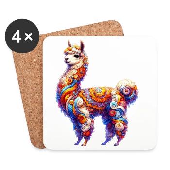 Alpaca - Coasters (set of 4) - white - Front