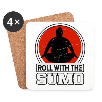 Roulez avec le sumo - Dessous de verre (lot de 4) - blanc - Devant