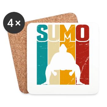 Sumo Rétro - Dessous de verre (lot de 4) - blanc - Devant