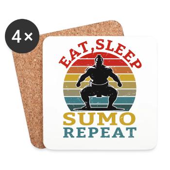 Eat Sleep Sumo Repeat - Coasters (set of 4) - white - Front