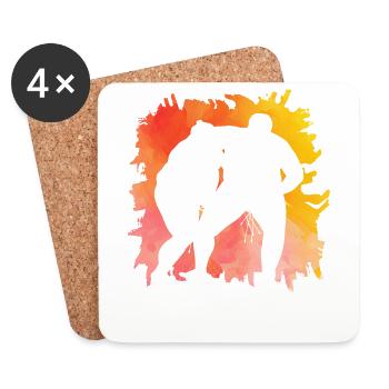 Sumo - Dessous de verre (lot de 4) - blanc - Devant
