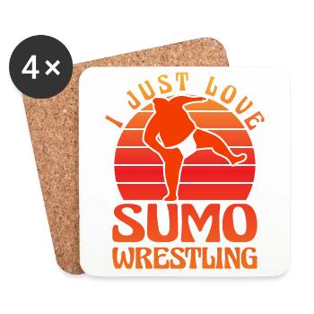 Ich liebe Sumo-Ringen einfach - Untersetzer (4er-Set) - Weiß - Vorne