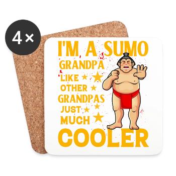 Je suis un grand-père sumo comme un grand-père normal, juste cool - Dessous de verre (lot de 4) - blanc - Devant