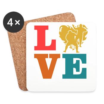 Amour de la lutte - Dessous de verre (lot de 4) - blanc - Devant