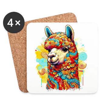 Alpaca - Coasters (set of 4) - white - Front