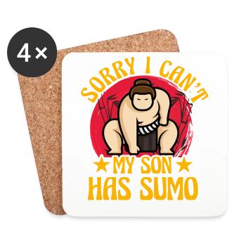 Désolé, je ne peux pas, mon fils a du sumo - Dessous de verre (lot de 4) - blanc - Devant