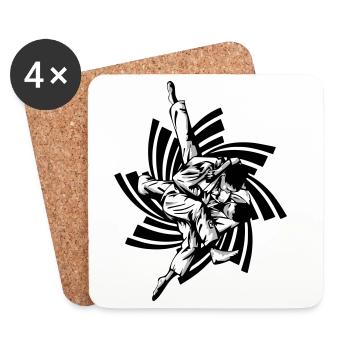 prise de judo - Dessous de verre (lot de 4) - blanc - Devant