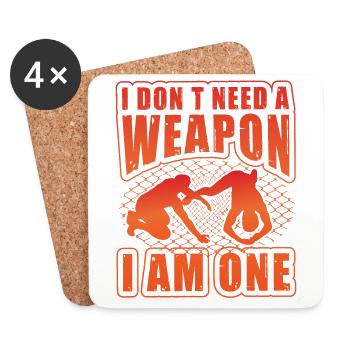 Je n’ai pas besoin d’une arme, j’en suis une - Dessous de verre (lot de 4) - blanc - Devant