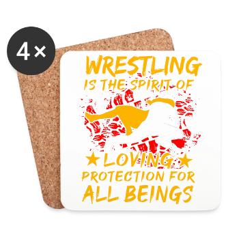 Wrestling ist der Geist, der alle liebt und beschützt - Untersetzer (4er-Set) - Weiß - Vorne