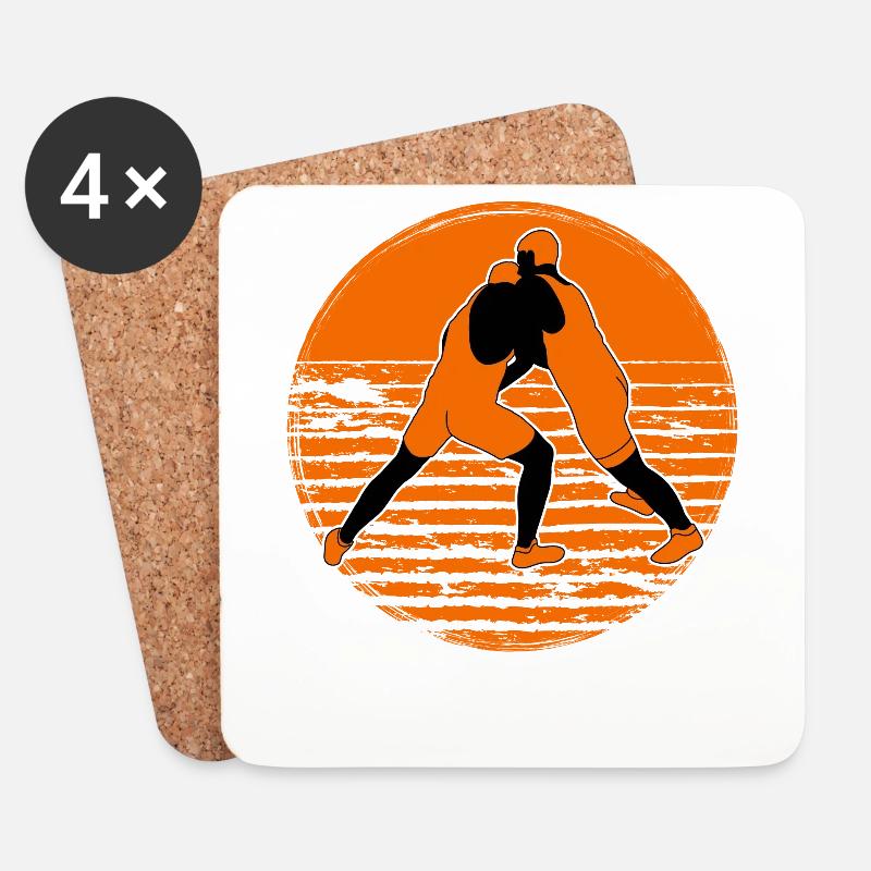 Wrestling - Untersetzer (4er-Set) - Weiß