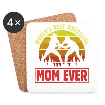 La meilleure maman lutteuse du monde de tous les temps - Dessous de verre (lot de 4) - blanc - Devant