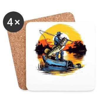 Bass Fish - Coasters (set of 4) - white - Front