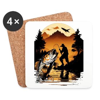 Bass Fish - Coasters (set of 4) - white - Front