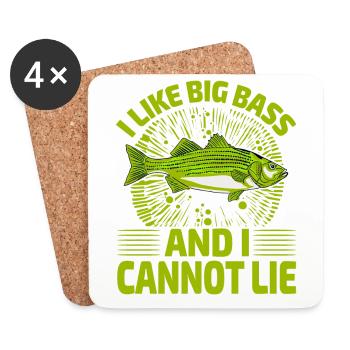 J’aime le Big Bass et je ne peux pas mentir - Dessous de verre (lot de 4) - blanc - Devant