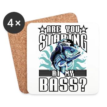 Are you staring at my Bass? - Coasters (set of 4) - white - Front