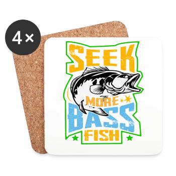 Seek more Bass Fish - Coasters (set of 4) - white - Front