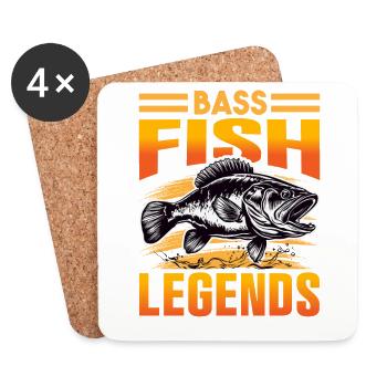 Barschfisch-Legenden - Untersetzer (4er-Set) - Weiß - Vorne