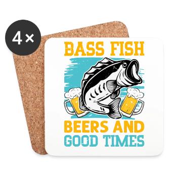 Bass Fish Beers and Good Times - Coasters (set of 4) - white - Front