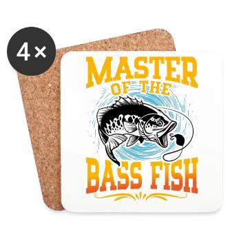 Master of the Bass Fish - Coasters (set of 4) - white - Front