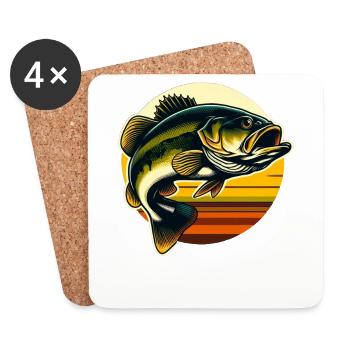 Poisson bar - Dessous de verre (lot de 4) - blanc - Devant