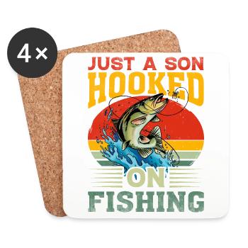 Juste un fils accro à la pêche - Dessous de verre (lot de 4) - blanc - Devant