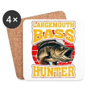 Largemouth Bass Hunter - Coasters (set of 4) - white - Front