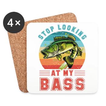 Stop looking at my Bass - Coasters (set of 4) - white - Front