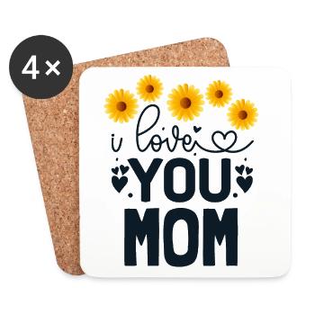 Ich hab dich lieb, Mama - Untersetzer (4er-Set) - Weiß - Vorne