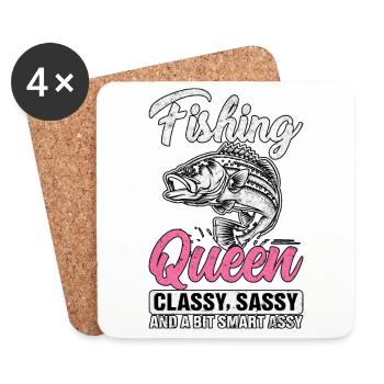 Reine de la pêche cassy impertinente et un peu impertinente - Dessous de verre (lot de 4) - blanc - Devant
