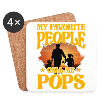 Meine Lieblingsleute nennen mich Pops - Untersetzer (4er-Set) - Weiß - Vorne