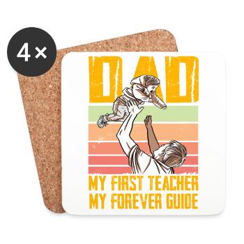Dad my first Teacher my forever Guide - Coasters (set of 4) - white - Front