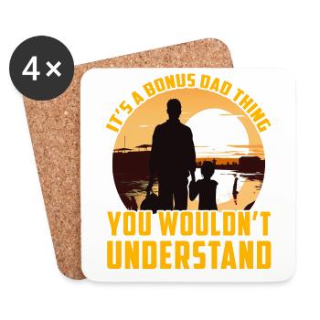Es ist eine Bonus-Dad-Sache, die Sie nicht verstehen würden - Untersetzer (4er-Set) - Weiß - Vorne