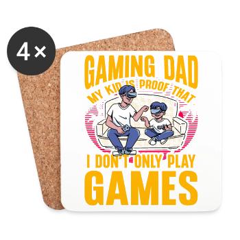 Gaming Dad, mein Kind, ist der Beweis dafür, dass ich nicht nur - Untersetzer (4er-Set) - Weiß - Vorne