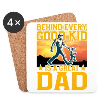 Hinter jedem Good Kid steht ein großartiger Vater - Untersetzer (4er-Set) - Weiß - Vorne