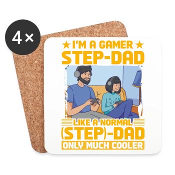 Ich bin ein Gamer-Stiefvater wie ein normaler Stiefvater - Untersetzer (4er-Set) - Weiß - Vorne