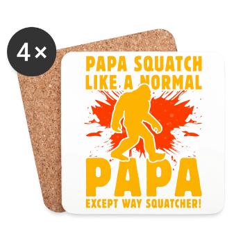 Papa Squatch wie ein normaler Papa außer Way Squatch - Untersetzer (4er-Set) - Weiß - Vorne