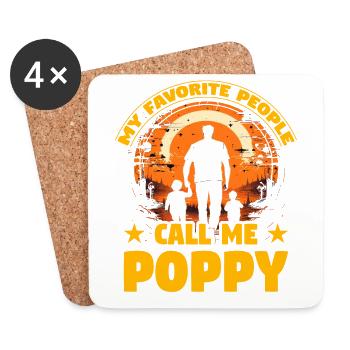 My favorite People call me Poppy - Coasters (set of 4) - white - Front