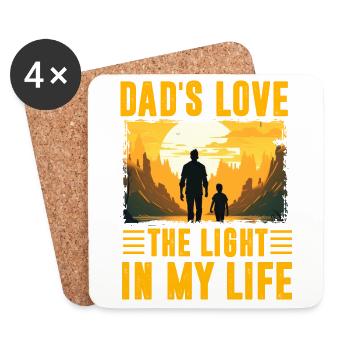Papa liebt das Licht in meinem Leben - Untersetzer (4er-Set) - Weiß - Vorne