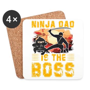 Ninja Dad is the chief - Coasters (set of 4) - white - Front