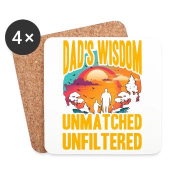 Papas Weisheit unübertroffen ungefiltert - Untersetzer (4er-Set) - Weiß - Vorne